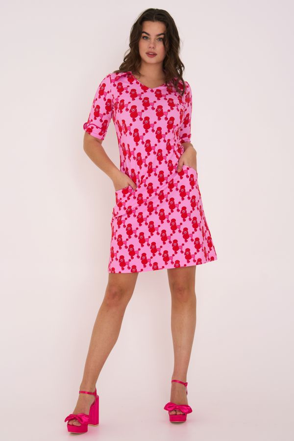 Dress Titia Poodlelicious pink PREORDER